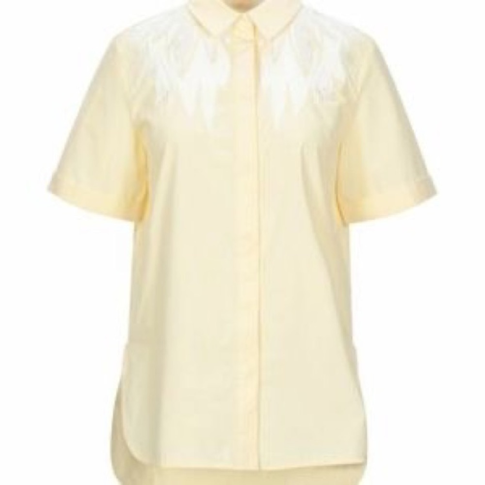 Maje embroidered yellow button down. AMAZING QUALITY NWT
